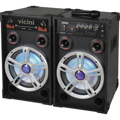 Par de Caixas Amplificadoras de Som 120W Bivolt - Vicini - VC-7120