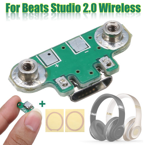 Para Beats Studio 2.0 Carregador Sem Fio Charge Porta Parte Micro Usb + Adesivos
