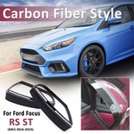 Para Ford Para Focus RS ST MK3 2012-2018 Cor da fibra de carbono Tampa lateral do espelho Porta Viseira à prova de chuva Quadro Protetor solar Adesivo Guarnição