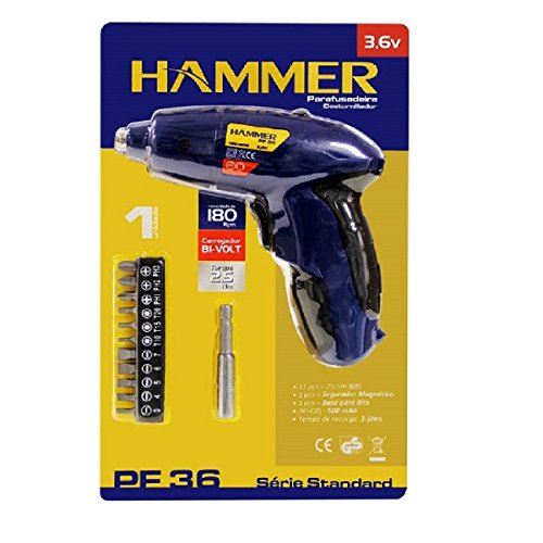 Parafusadeira a Bateria Bivolt PF36 AZUL Hammer