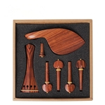 Parte de violino 4/4 chifres de madeira lindos padrões esculpidos acessórios de violino polido / set