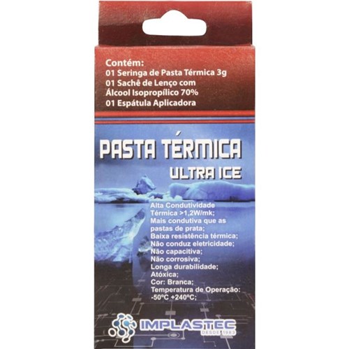 Pasta Térmica Implastec Kit Ultra Ice 3G Branca