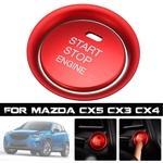 2 Pcs Console Vermelho Motor Iniciar Botão Interruptor Tampa Da Tampa Guarnição Para Mazda CX5 CX3 CX4