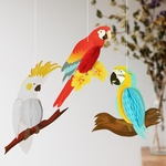 3 Peças Rainbow Hanging Room Parrots Decor Kids Pássaro De Parede De Festa Tropical