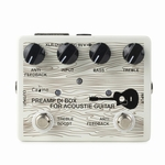 Pedal Caline CP-67 guitarra acústica elétrica Preamp DI Box Efeitos Reverb impulso Pedais Branco