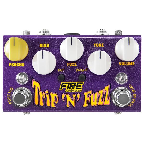 Pedal de Efeitos Guitarra Trip N Fuzz Roxo Fire Custom Shop