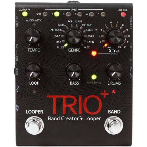 Pedal Digitech Trio Plus Band Creator + Looper com Fonte