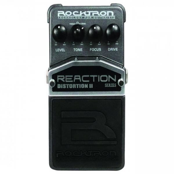 Pedal Guitarra Rocktron Reaction Distortion Preto e Prata