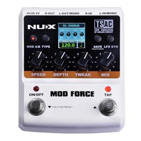 Pedal Nux Mod Force com 12 Modos de Efeitos Chorus, Flanger, Phaser, Tremolo e Vibrato