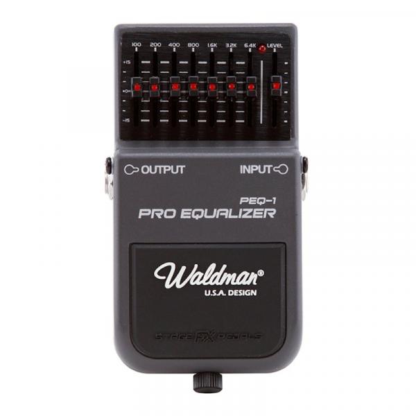 Pedal para Guitarra Waldman Pro Equalizador Frequências de 100 Hz à 6.4 Khz e Volume PEQ 1