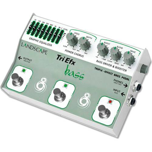 Pedal Triplo de Efeito Landscape TriEFX Bass (Drive + Chorus + Equalizador) Analogico para Contra B