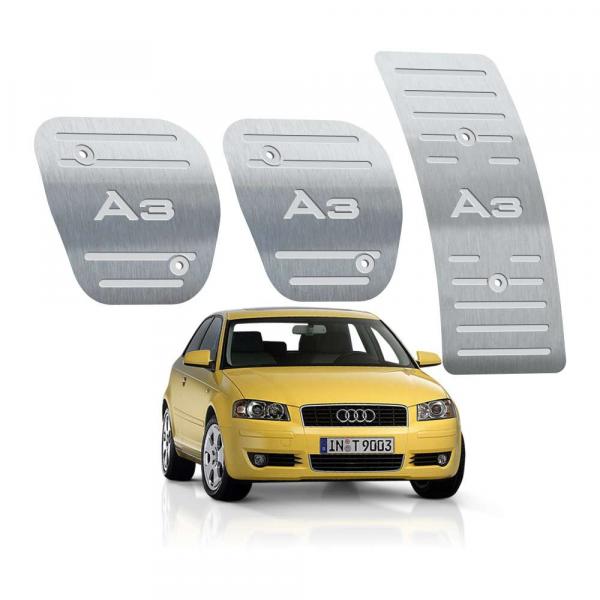 Pedaleira Audi A3 4 Portas Manual 1996 Até 2006 Aço Inox - 3r Acessórios