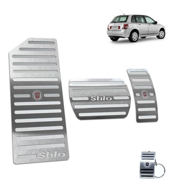 Pedaleira + Descanso Fiat Stilo 2003 a 2011 Automático Prata - Jr
