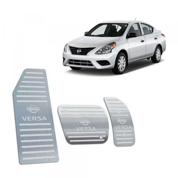 Pedaleira + Descanso Nissan Versa 2015/2019 Automático Prata - Jr