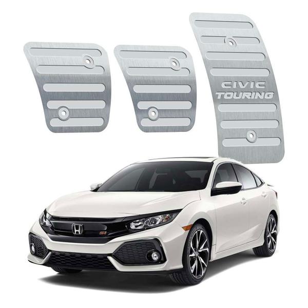 Pedaleira Honda Civic Touring Manual 2017 Até 2019 Aço Inox - 3r Acessórios