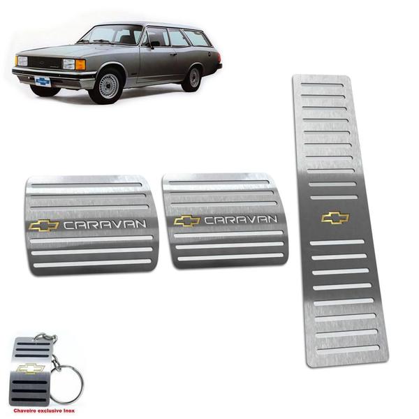 Pedaleira Manual Chevrolet Caravan 1985 a 1991 Prata - Jr