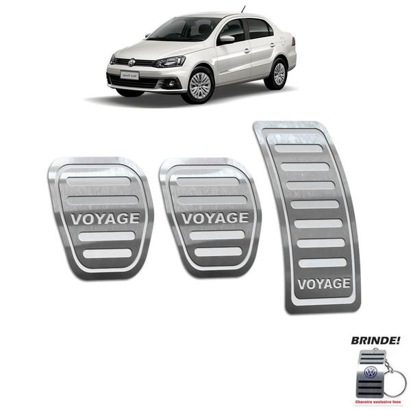 Pedaleira Manual Volkswagen Voyage 2010 a 2020 Prata - Jr