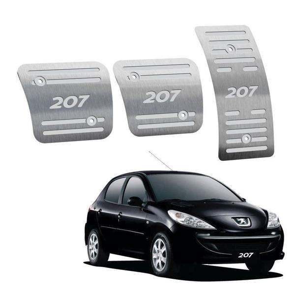 Pedaleira Peugeot 207 Manual 2009 Até 2015 Aço Inox - 3r Acessórios
