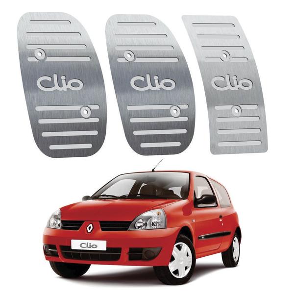 Pedaleira Renault Clio Manual 2000 Até 2012 Aço Inox - 3r Acessórios