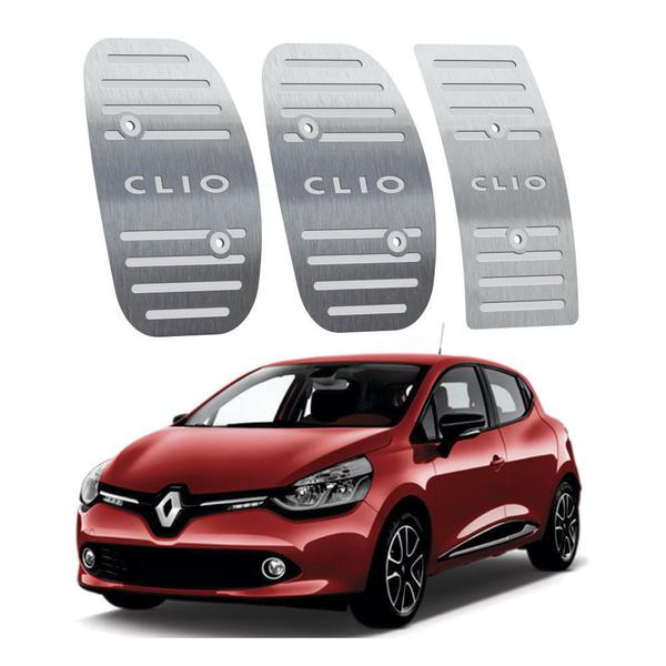 Pedaleira Renault Clio Manual 2013 Até 2019 Aço Inox - 3r Acessórios