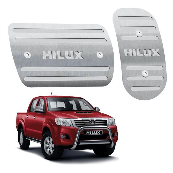Pedaleira Toyota Hilux Automático 2016 Até 2019 Aço Inox - 3r Acessórios
