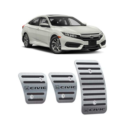 Pedaleiras em Aço Inox Honda Civic 2017 a 2019 Manual