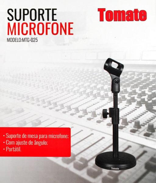 Pedestal Suporte Microfone de Mesa Studio Rádio Tripé Tomate Mtg-025