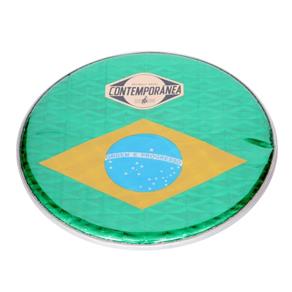 Pele de Pandeiro Contemporânea 48p Nylon 12ª - Bandeira do Brasil