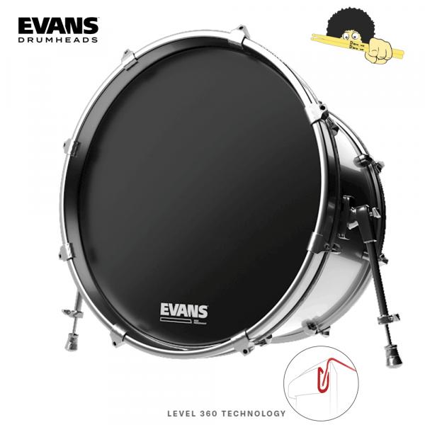 Pele para Bumbo Resposta 22" - Evans Resonant Black BD22RBG - Musical Express Comercio Ltda