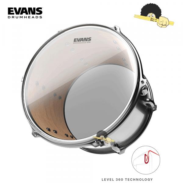 Pele para Surdo 14 Evans G14 Clear com Anel Level 360º - Musical Express Comercio Ltda