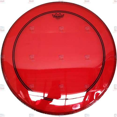 Pele Remo Colortone Vermelha Bumbo 22' Powerstroke 3 Transparente - Remo