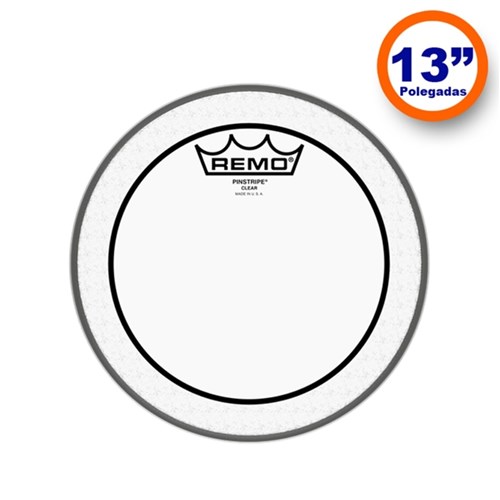 Pele Tom Tom 13'' Remo Pinstripe Clear Transparente Hidráulica