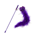 Pet Cat Teaser Catcher Engraçado Plush Feather Stick Rod Wand Play Interactive Toy