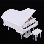 Piano De Cauda Piano Modelo Caixa De Música Para 1/8 BJD SD Dolls Action Figure Branco