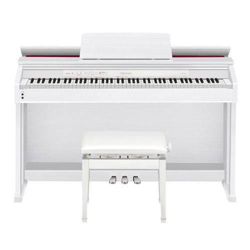 Piano Digital 88 Teclas Sensitivas Ap460 We Branco Casio com Pedal