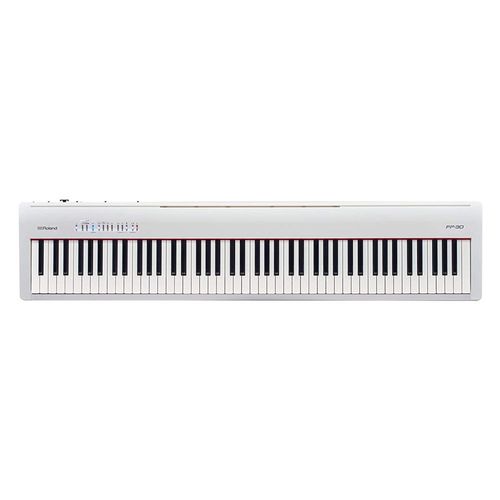 Piano Digital Roland FP-30 WH Branco com Móvel e Pedal Triplo