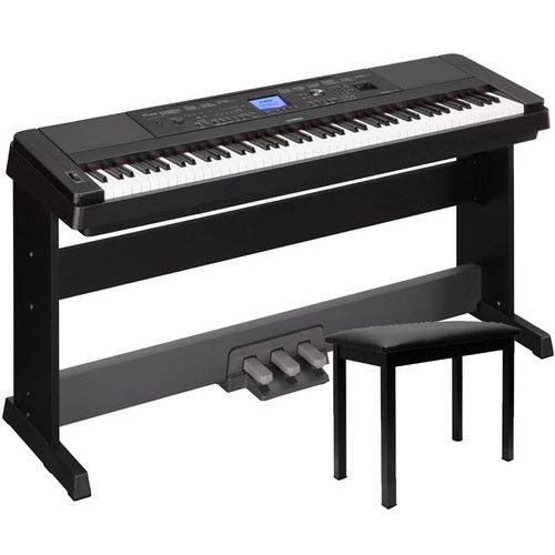 Piano Digital Yamaha DGX660 Preto + Banco + Pedal