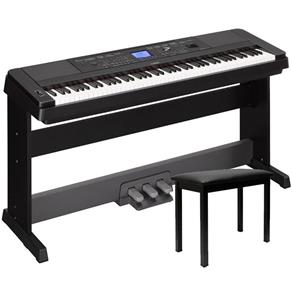 Piano Digital Yamaha DGX660 Preto Completo + Banco + Pedal