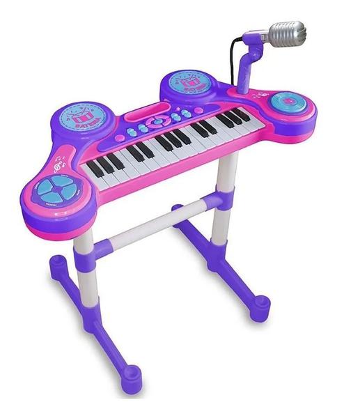 Piano e Teclado Eletrônico Infantil com Microfone - Unik Toys