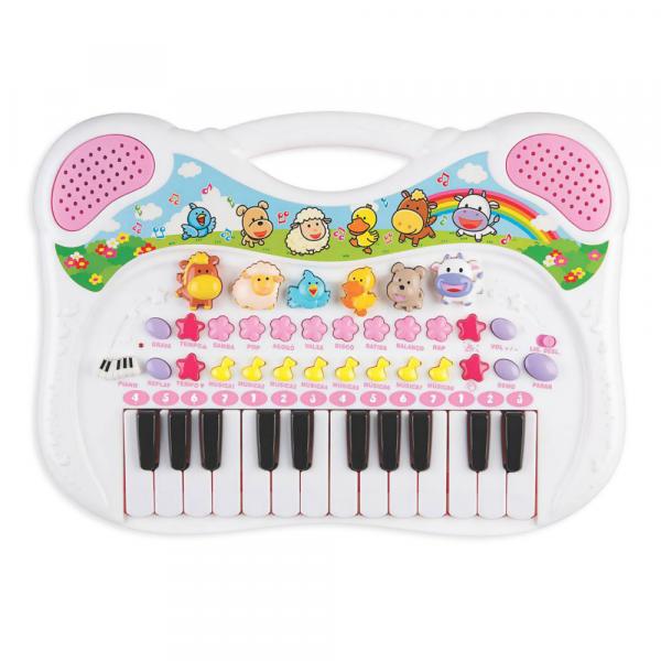 Piano Infantil Musical Animal Rosa Braskit 6408