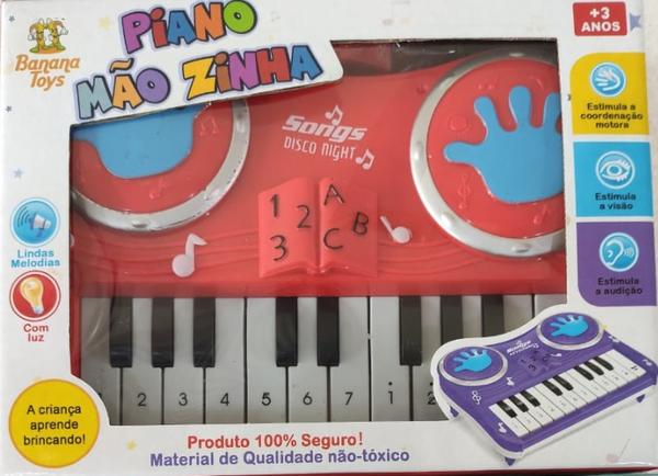Piano Teclado Infantil Bebê Educativo Pedagógico Vermelho - Banana Toys