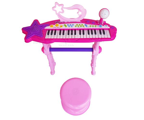 Piano Teclado Infantil Sinfonia Instrumento Musical Rosa - Metterka