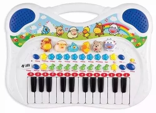 Piano Teclado Musical Infantil Azul Menino Gravador Sons - Braskit