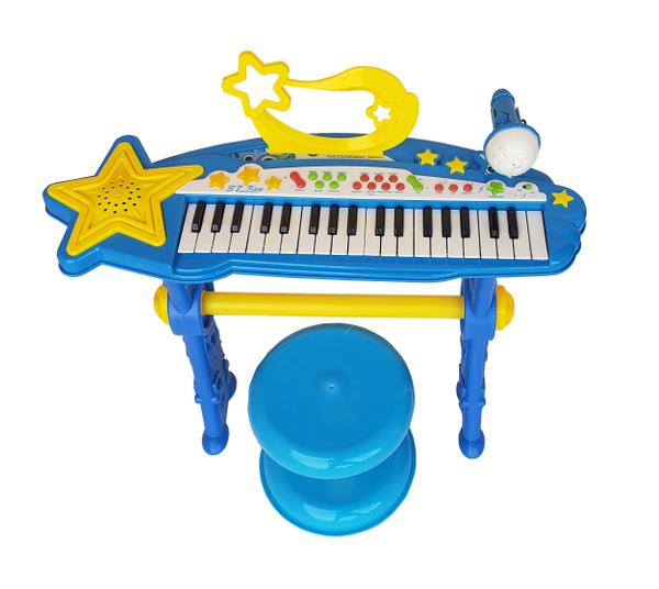 Piano Teclado Musical Infantil Eletrônico com Microfone e Suporte - Eletronic Keyboard