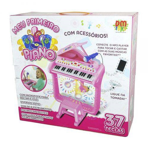 Piano Teclado Sinfonia Infantil com Karaoke Luz Mp3 e Som Microfone Instrumento Musical Brinquedo Ro - Gimp