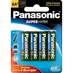 Pilha AAA Palito Cartela com 4 Unidades - Panasonic