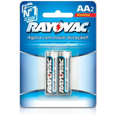 Pilha Alcalina AA com 2 Pçs - Rayovac