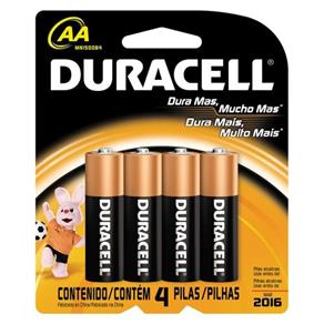 Pilha Alcalina AA Duracell - Cartela com 4 Pilhas