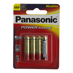Pilha Alcalina Panasonic Power Alkaline AAA C/ 4 Unidades