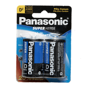 Pilha Comum Panasonic Super Hyper D C/ 2 Unidades